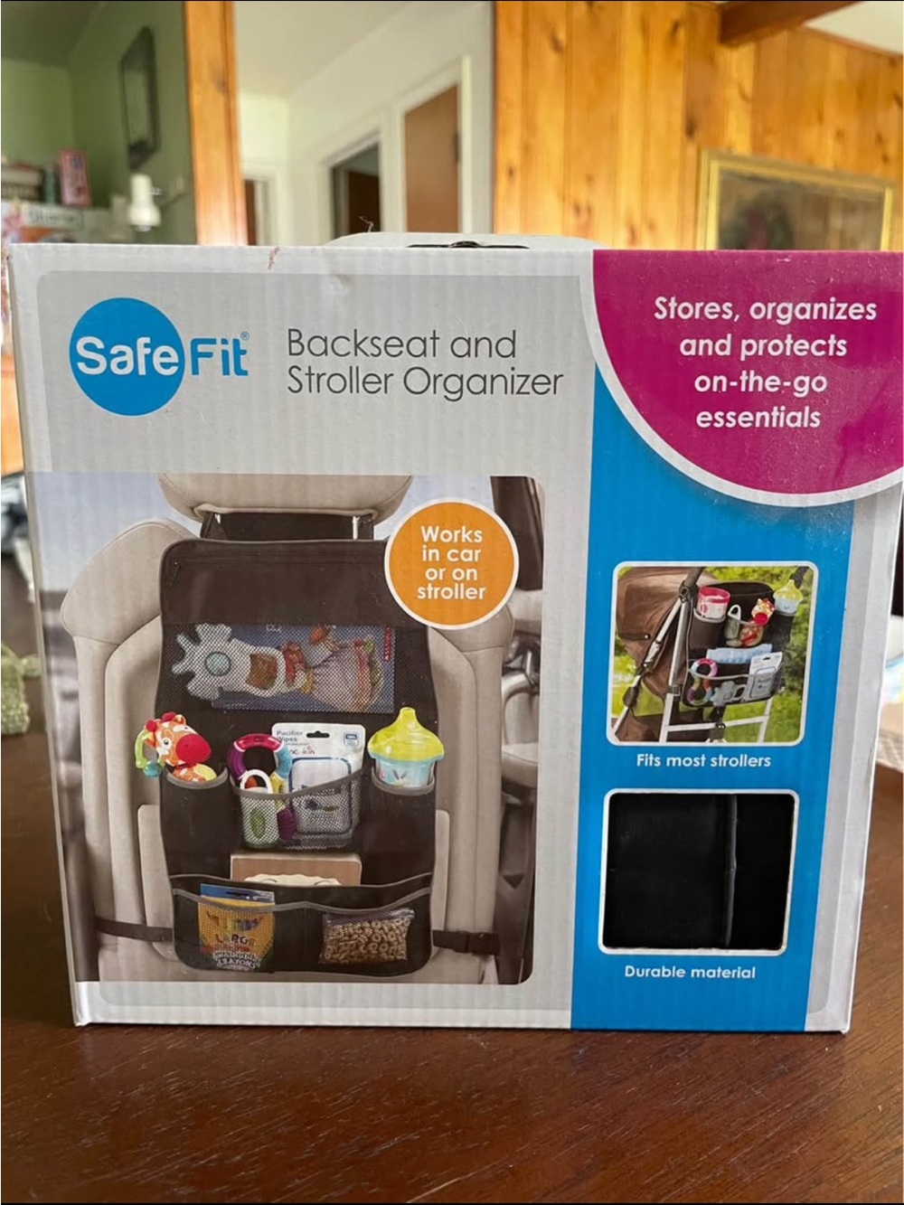 Black Backseat & Stroller Organizer - Multi-Pocket Storage